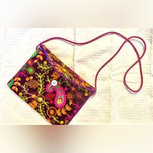 Embroidered Multicolor Crossbody Bag